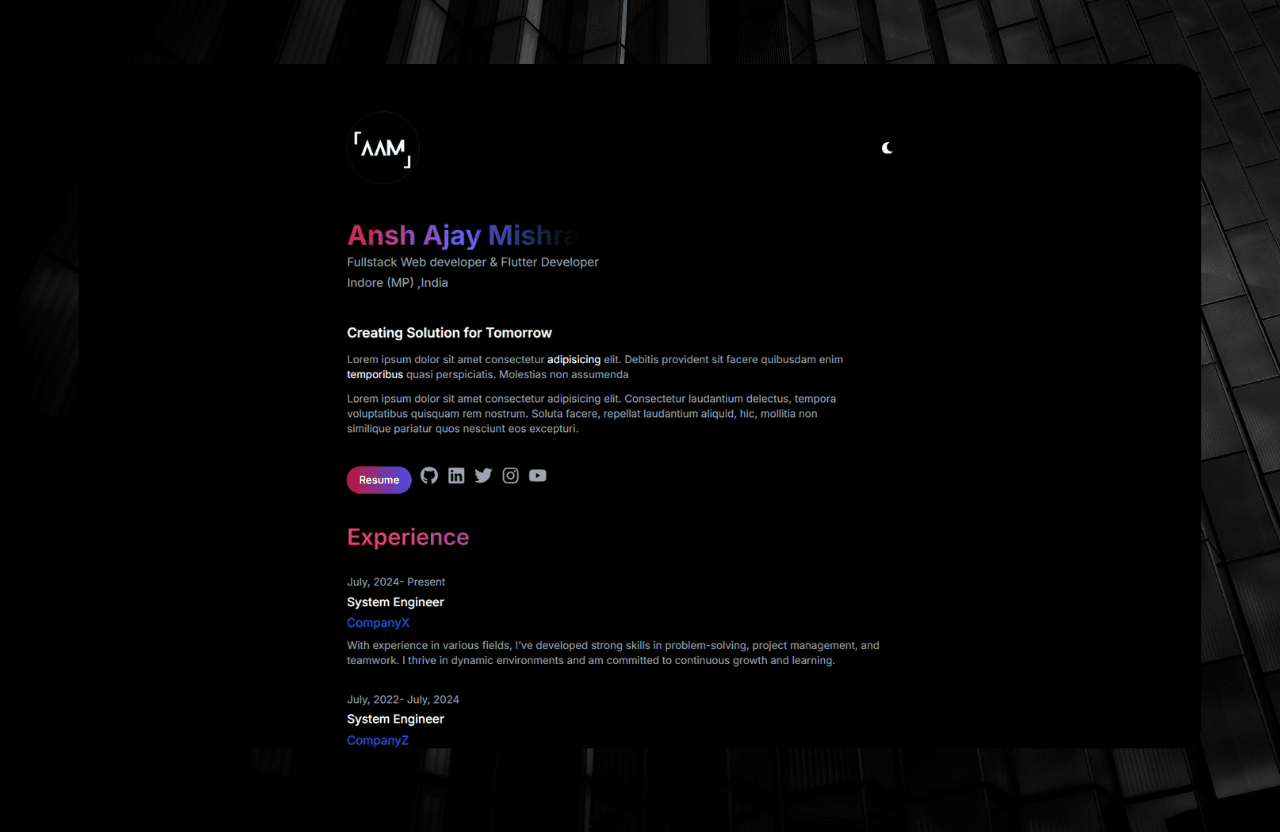 Portfolio Template in Next.js